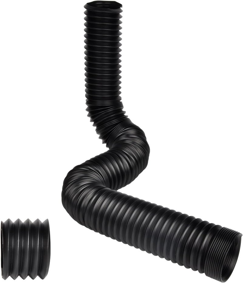 Prestantious Extra Extension Flexible Pipe for Ours 3.1" OD Downspout Extender, 2.6 inches ID, 3.1 inches OD, Stretched Length 6.6ft, Black - Image 1